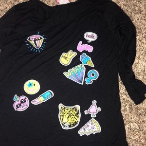 Black long sleeve girl power shirt
